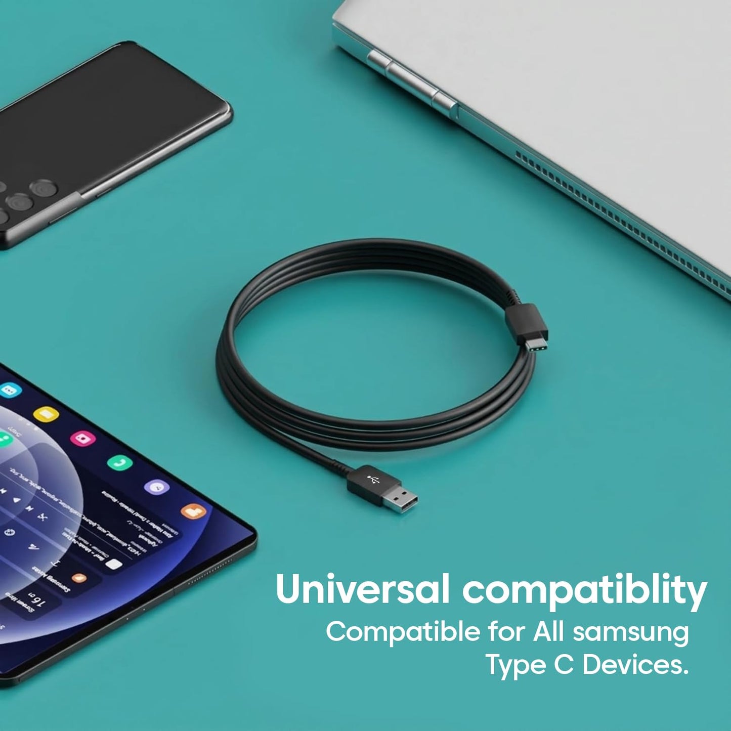 Sounce Samsung Usb To Type C 1.5 Meter 25W Fast Charging Usb C Cable,Black 1.0 Piece