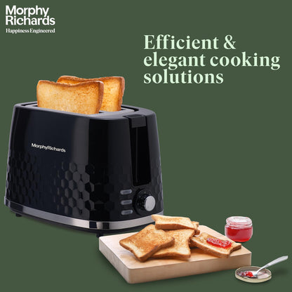 Morphy Richards Hive Series Pop Up Toaster With 2 Slice, Glossy Black, 850 Watts