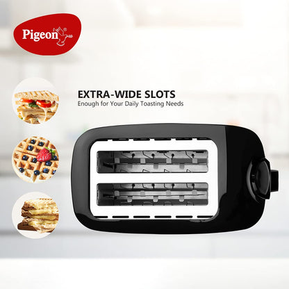 Pigeon 2 Slice Auto Pop up Toaster. A Smart Bread Toaster for Your Home - 750 Watt (Black) 1.0 Piece