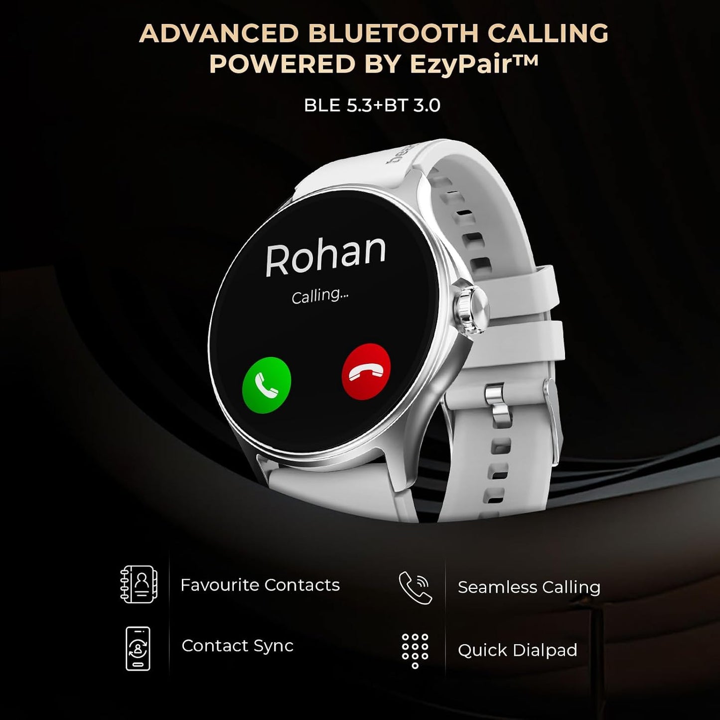beatXP Sigma 1.38'' HD Display Bluetooth Calling, Health Tracking & AI Voice Assitant Smartwatch (Persian Blue Strap, Free Size)