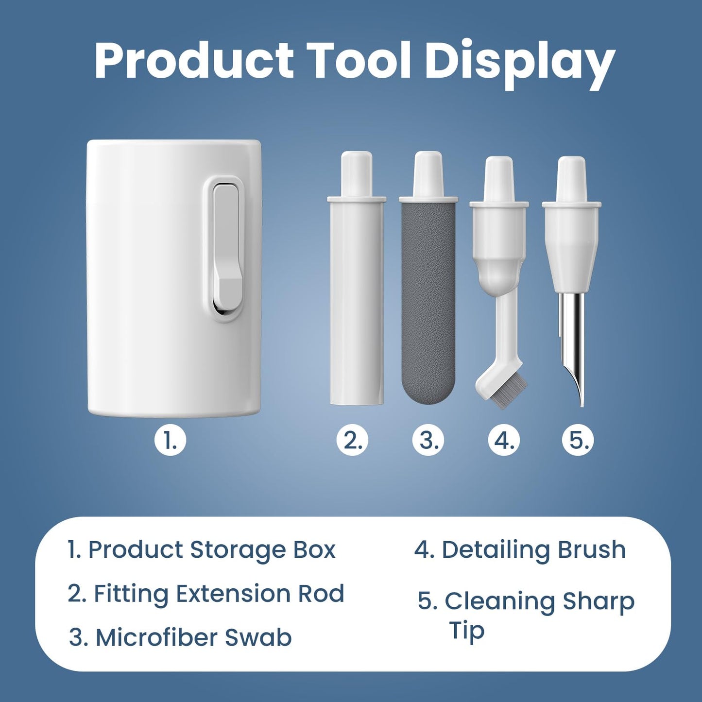 Portronics Clean U 5 in 1 Cleaning Kit - White 1.0 unit
