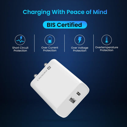 Portronics Adapto 70 33W Dual Output Adapter - White 1.0 Piece