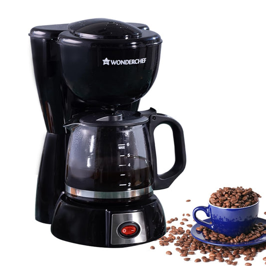 Wonderchef Onyx Brew 6 Cups Coffee Makers, 600ml (Black) 1.0 unit