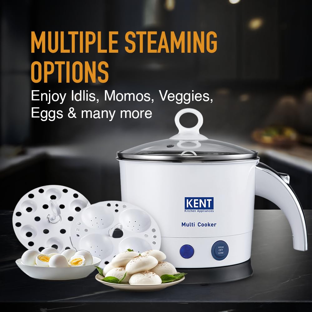KENT Kettle Multicooker Cum Steamer, 1.2L,Stainless Steel, 800W 1.0 unit