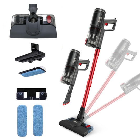 Inalsa Ozoy Premium Corded Hand-held Vacuum Cleaner for Dry Floor (900W) with Mopping - Red/Grey 1.0 Piece