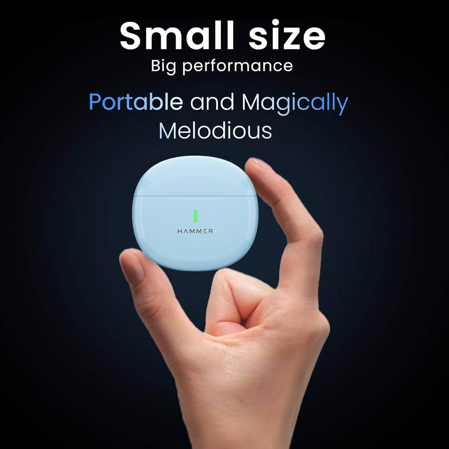 Hammer Ultra Pods In-Ear Truly Wireless Earbuds With Mic, 30 Hours Playtime, IPX5, Bluetooth v5.3 (Blue) 1.0 unit