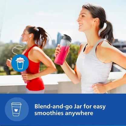 Philips Electric Nutri-Blend, Mixer, Grinder & Blender Smoothie Maker 350W Power 3-Jar Capacity With Variable Speed Control Perfect for Smoothies, Mixing & More (HR2603/90) 1.0 unit