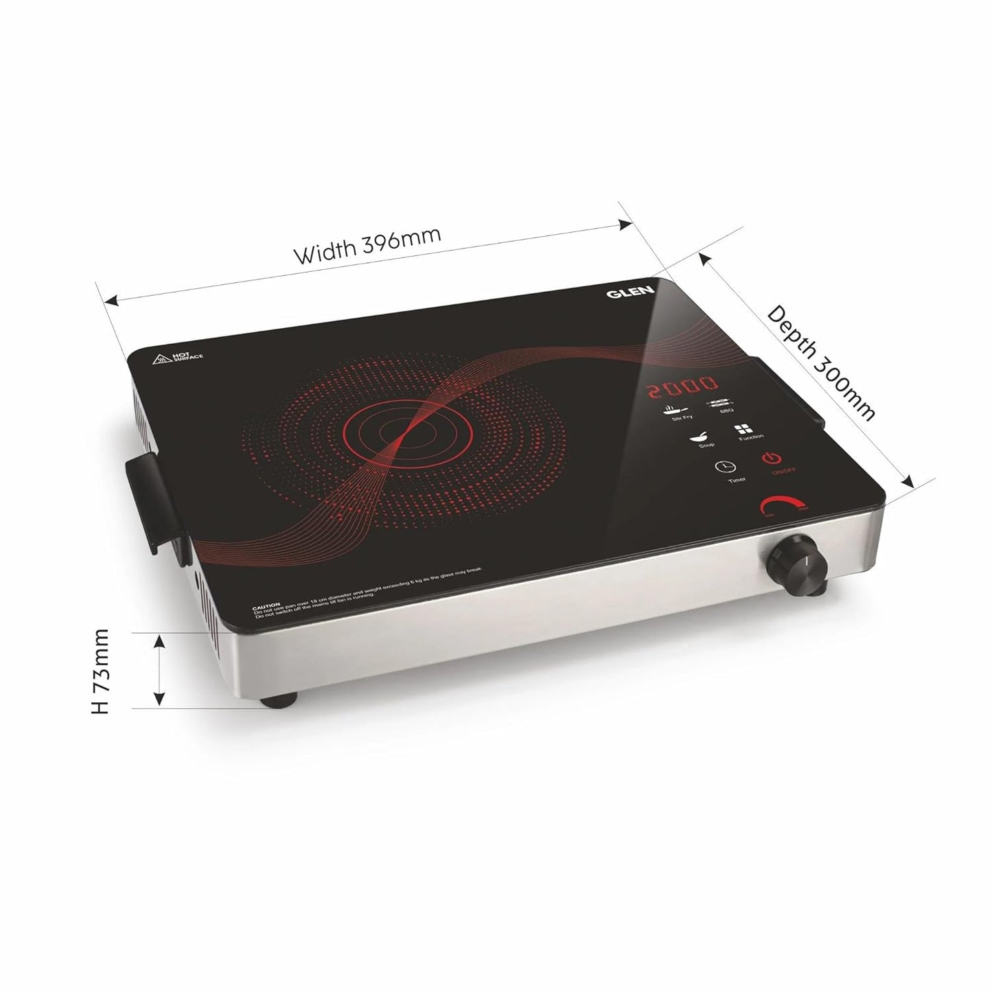 Glen SA3074IR Infrared Stove, 2000W, 3 Preset Cooking Functions (Black) 1.0 unit