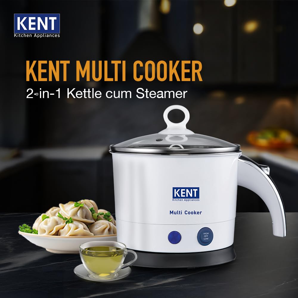 KENT Kettle Multicooker Cum Steamer, 1.2L,Stainless Steel, 800W 1.0 unit