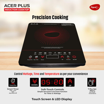 Pigeon Acer Plus(14429) 1800W Induction Cooktop (Black) 1.0 unit
