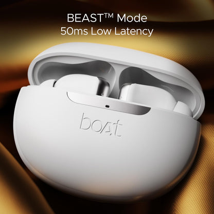 boAt Airdopes 141 ANC w/ Active Noise Cancellation (~32dB), 50ms Low Latency, ENx, 42H Battery, Fast Charge, BT v5.3 (White) 1.0 unit