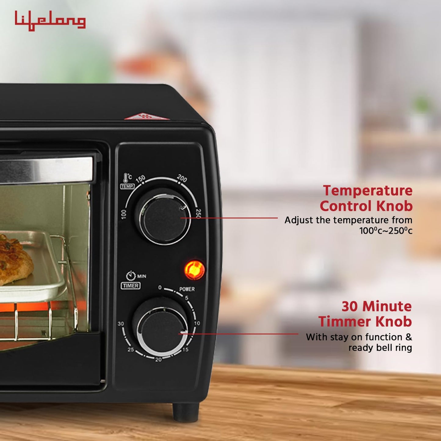 Lifelong LLOT10 10 L Oven, Toaster & Griller with Auto Shut Off (Black) 1.0 Piece