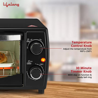 Lifelong LLOT10 10 L Oven, Toaster & Griller with Auto Shut Off (Black) 1.0 Piece