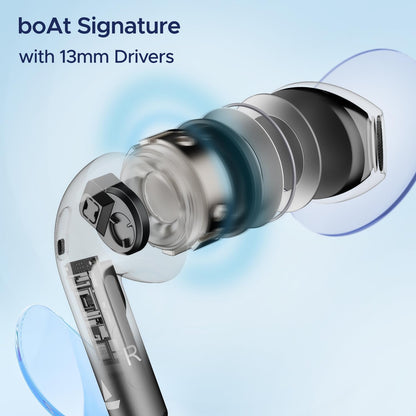 boAt Airdopes Ace TWS in Ear Earbuds w/ 35H Playback, 13mm Drivers, Dual Mics ENx & Beast Mode