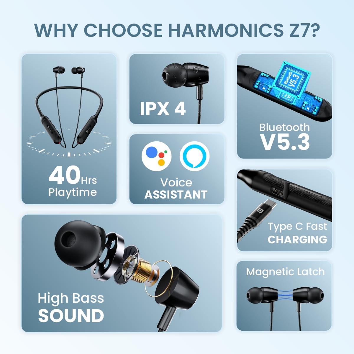 Portronics Harmonics Z7 Wireless Sports Headset - Black 1.0 unit