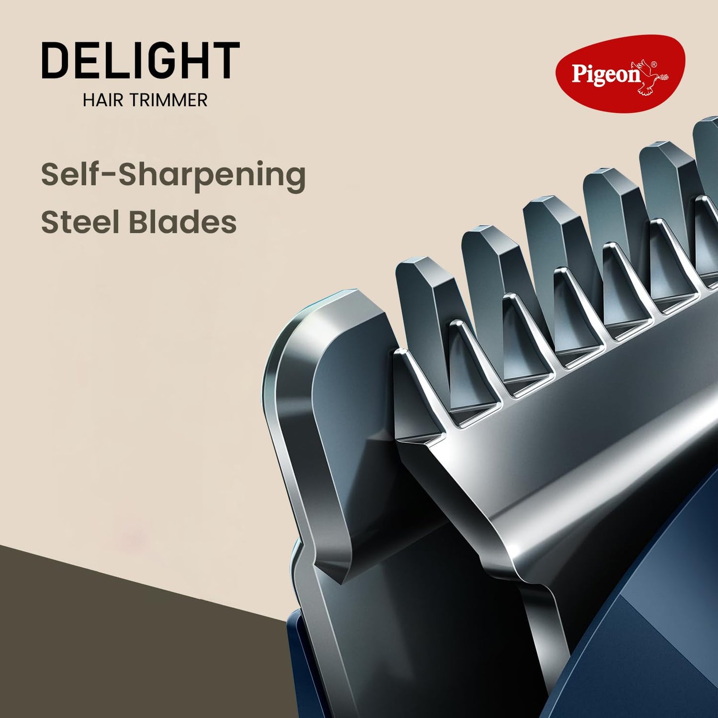 Pigeon Delight Battery Powered Beard Trimmer for Men|Carbon Sharp| Durable | USB C type Charging | 2 Years Warranty 1.0 Piece