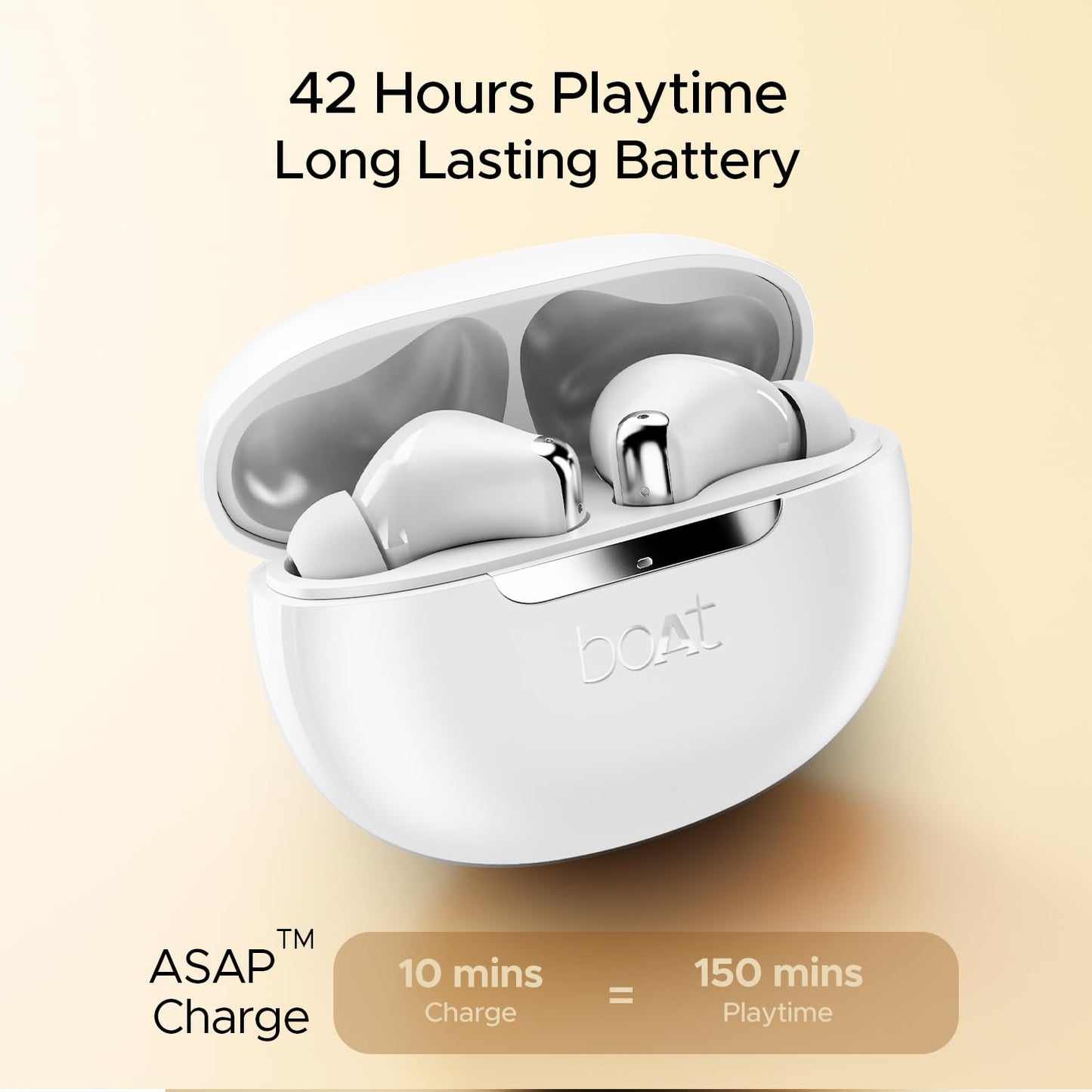 boAt Airdopes 141 ANC w/ Active Noise Cancellation (~32dB), 50ms Low Latency, ENx, 42H Battery, Fast Charge, BT v5.3 (White) 1.0 unit