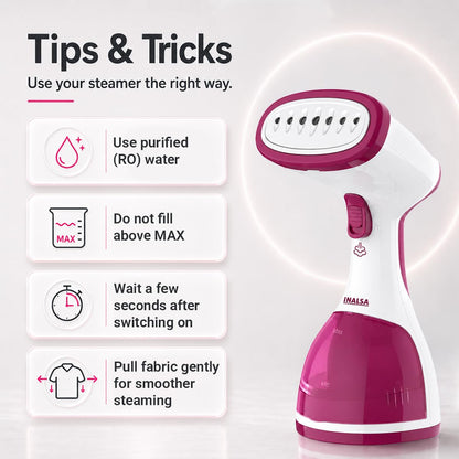 Inalsa Travel Pro Garment Steamer (1500W) Compact with Foldable Handle - Blue 1.0 Piece