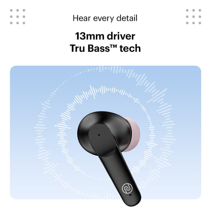 Noise Buds VS104 In-Ear Truly Wireless Earbuds With Mic, 45 Hrs Playtime, ENC, IPX5, Bluetooth v5.2 (Charcoal Black) 1.0 Piece