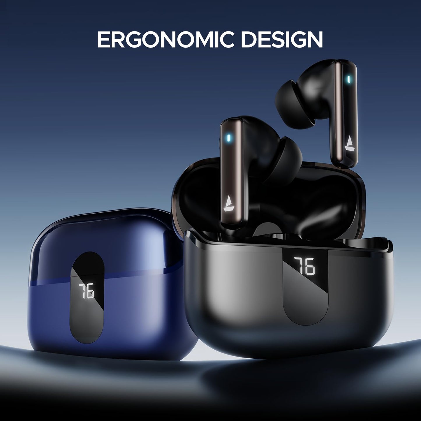 boAt Airdopes 121 Pro Plus TWS Earbuds w/ 100H Battery, ENx, 50ms Low Latency, Fast Charge, LED Display, IPX5, BTv5.3 (Blue) 1.0 unit