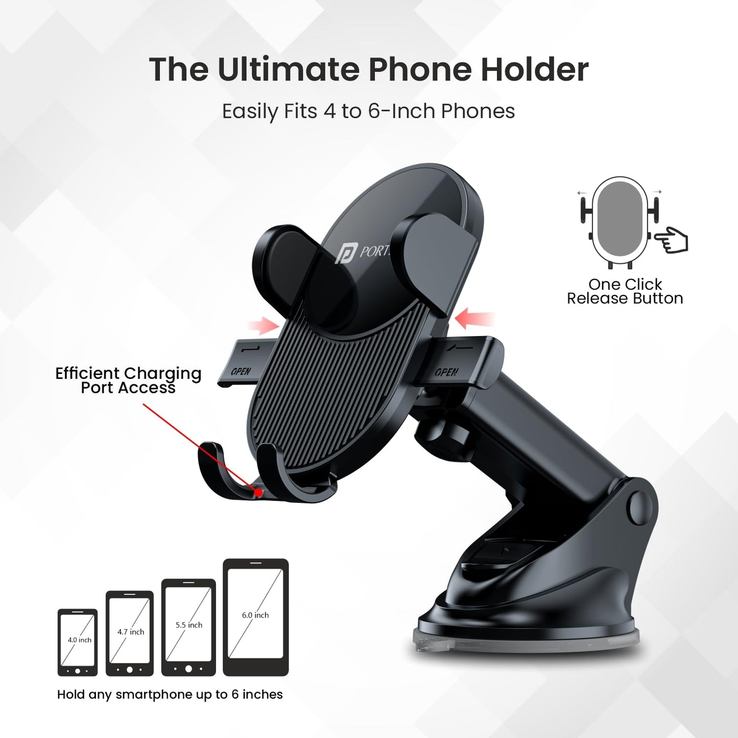 Portronics Clamp M3 Mobile Phone Holder - Black 1.0 Piece