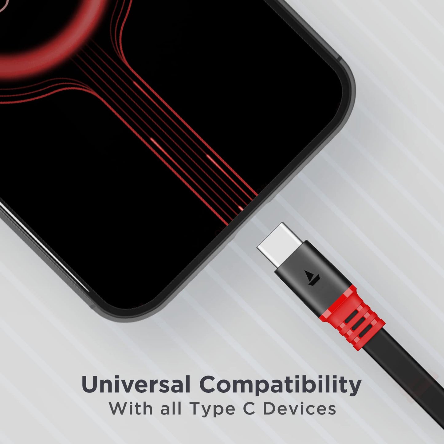 boAt A750 6.5 A Fast Charging 1.5 m USB to Type C Charging Cable, 65 Watts 480 Mbps (White & Red) 1.0 unit