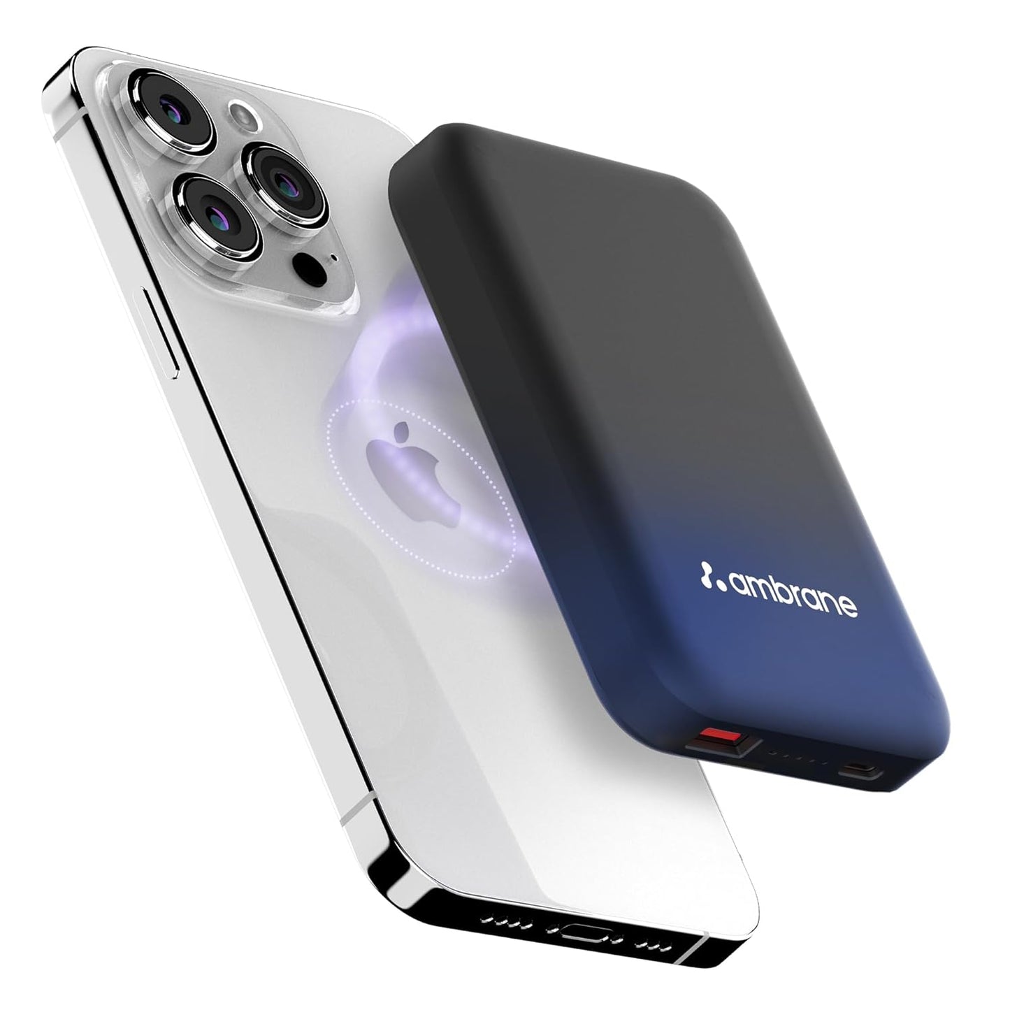 Ambrane Magsafe Wireless 10000Mah Fast Charging Power Bank, 22.5W Output(Aerosync Snap, Blue) 1.0 unit