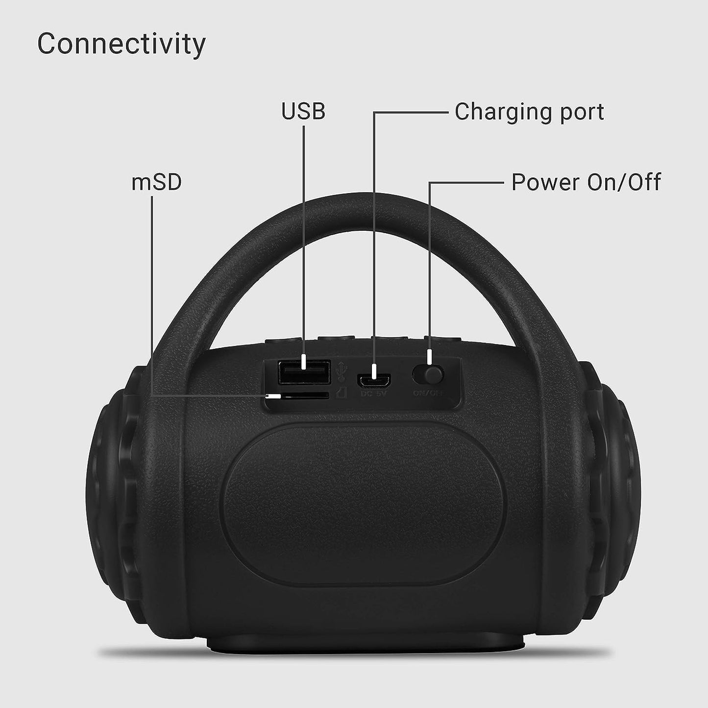 Zebronics County BT Speaker, 3W, 10 Hrs Playtime, Bluetooth v5.0 (Black) 1.0 unit