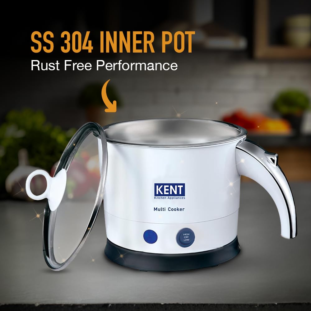 KENT Kettle Multicooker Cum Steamer, 1.2L,Stainless Steel, 800W 1.0 unit