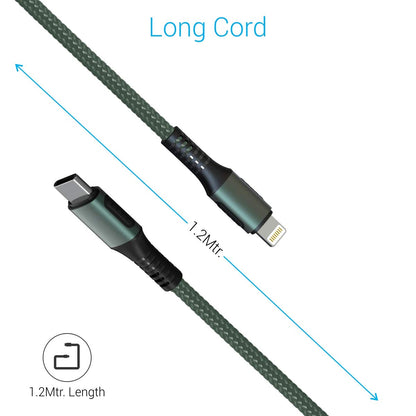 Portronics Konnect CL Type C to 8 Pin 3A Type-C to 8 Pin USB Cable - Green 1.0 Piece