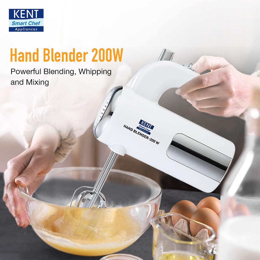 Kent Hand Blender, Stainless Steel Blade, 200W (White) 1.0 unit