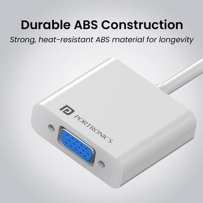Portronics Digibridge HDMI To VGA Converter - White 1.0 Piece