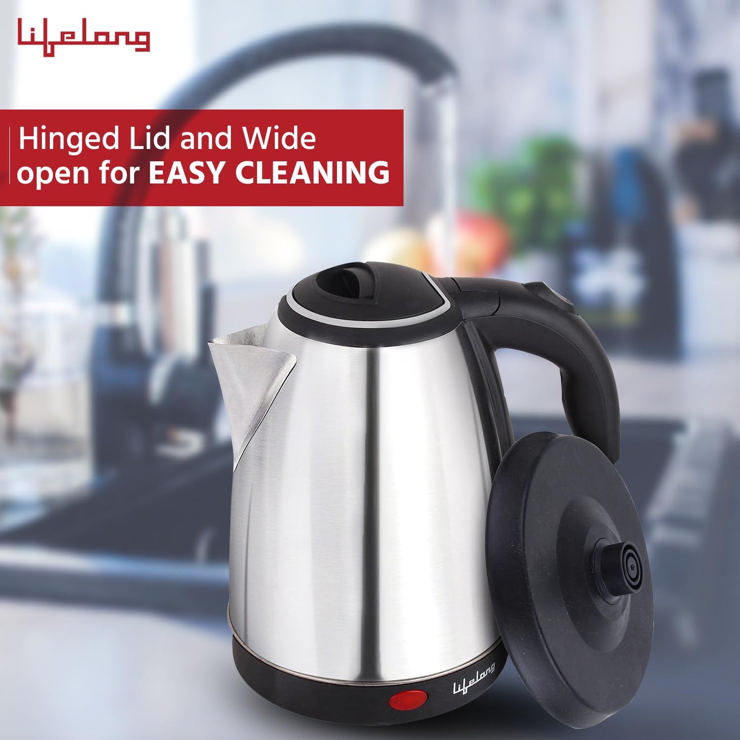 Lifelong LLEK15 Electric Kettle, 1.5L, Stainless Steel, 1500 W (Silver) 1.0 unit