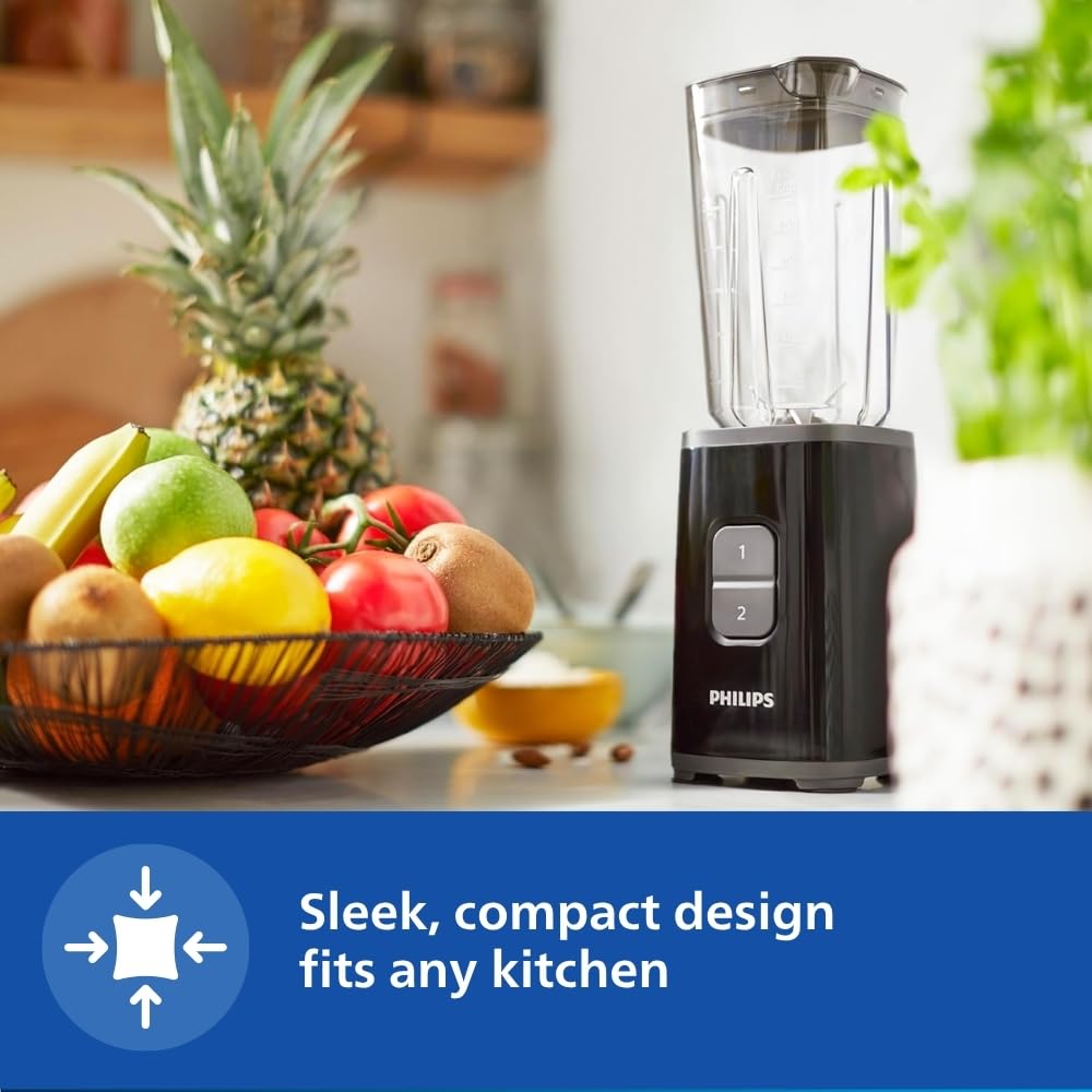 Philips Electric Nutri-Blend, Mixer, Grinder & Blender Smoothie Maker 350W Power 3-Jar Capacity With Variable Speed Control Perfect for Smoothies, Mixing & More (HR2603/90) 1.0 unit