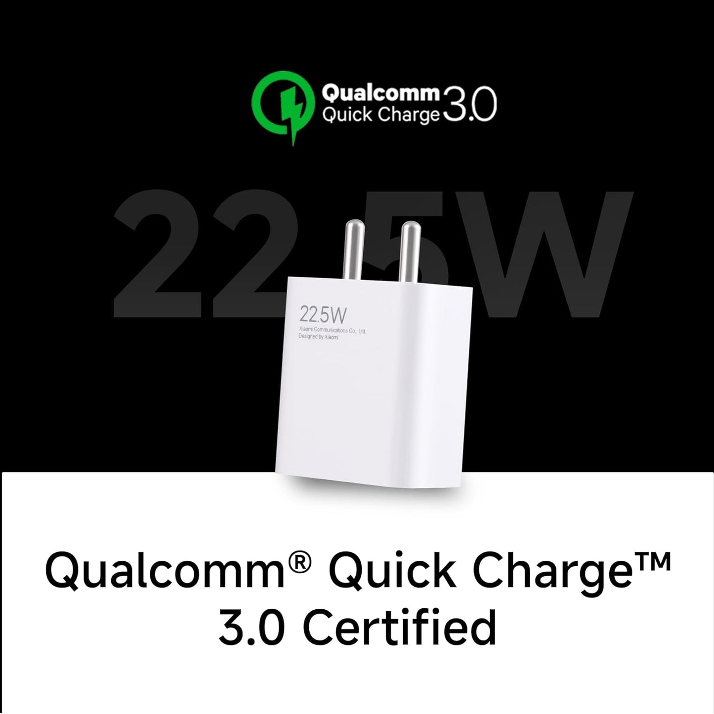 Xiaomi 22.5W Fast Charger Adaptor with Cable - White 1.0 pack