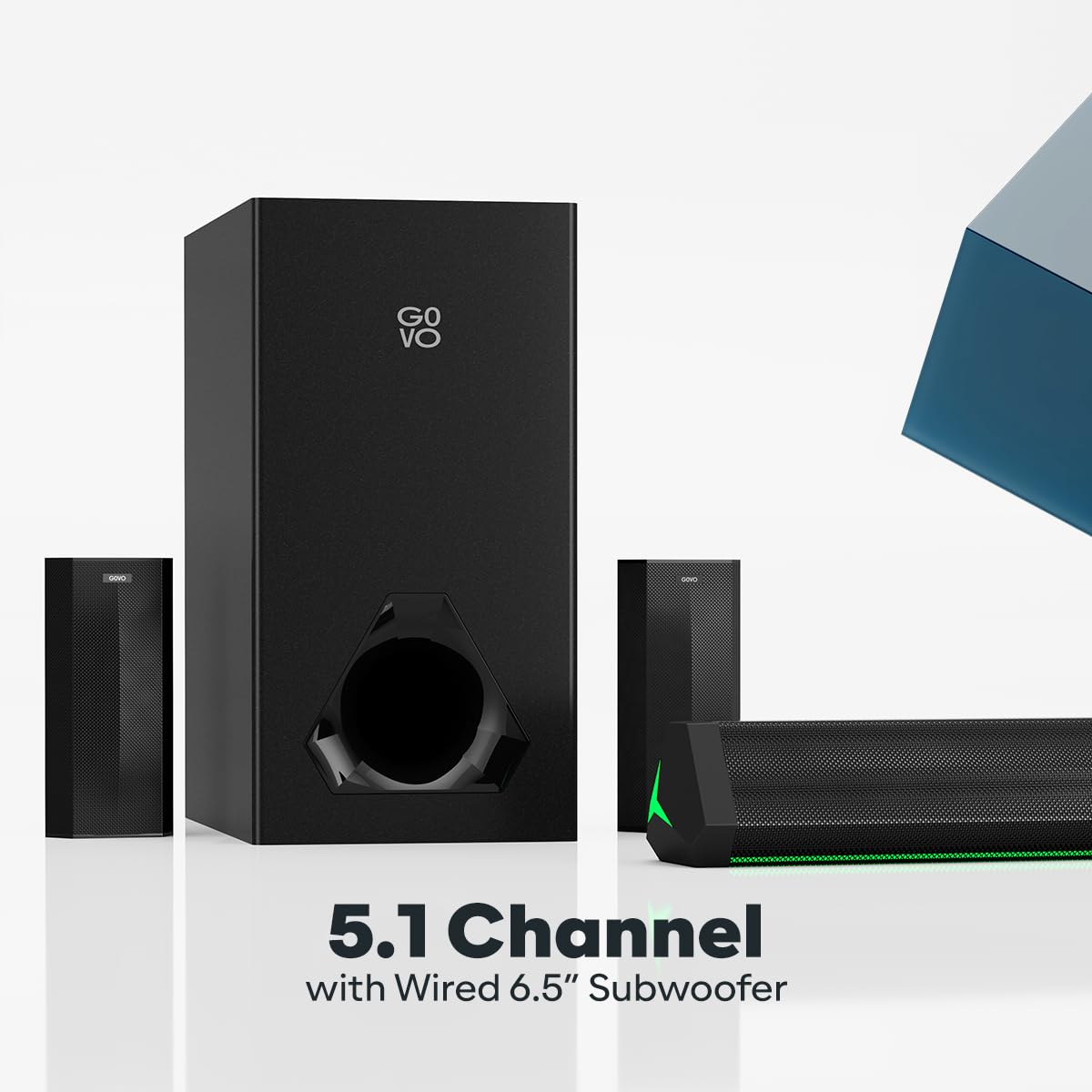 GOVO GOSURROUND 950 Soundbar, 280W, Bluetooth v5.3 (Platinum Black) 1.0 unit