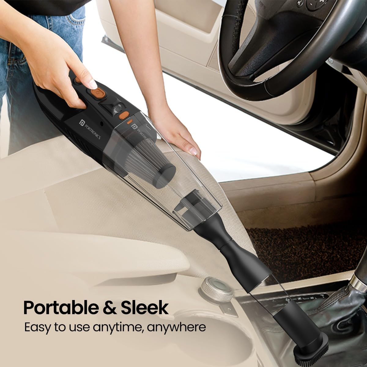 Portronics Mopcop Portable Vacuum Cleaner - Black 1.0 Piece