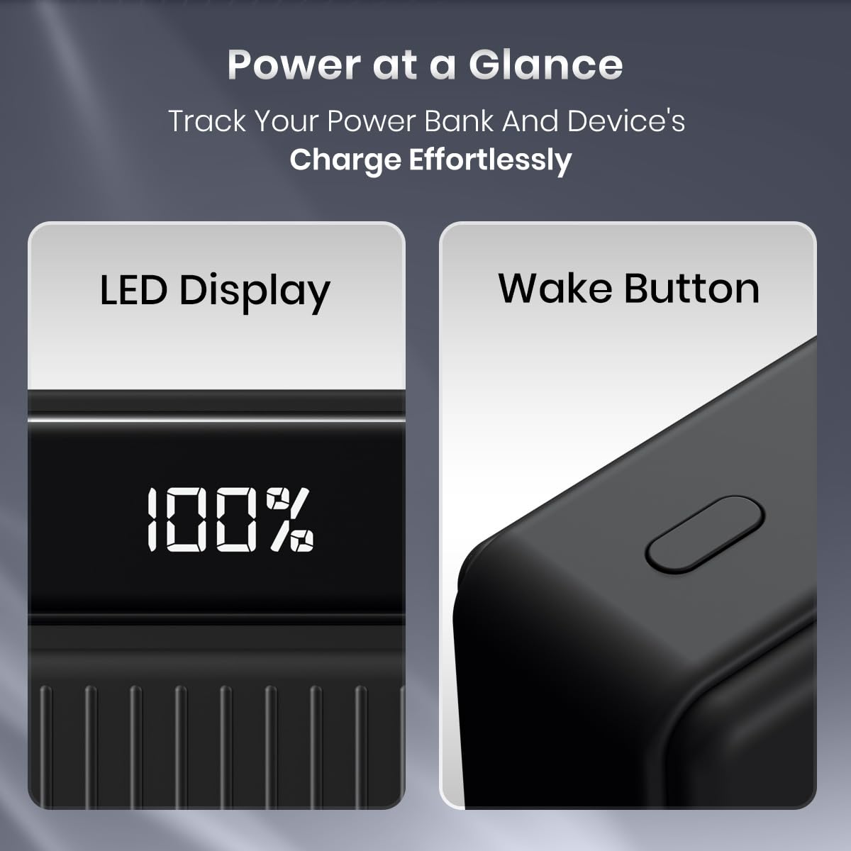 Portronics Luxcell Bind Mini 20K 22.5W Fast Charging Power Bank with Charging Cables - Black 1.0 Piece