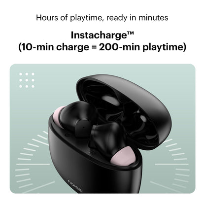 Noise Buds VS104 In-Ear Truly Wireless Earbuds With Mic, 45 Hrs Playtime, ENC, IPX5, Bluetooth v5.2 (Charcoal Black) 1.0 Piece