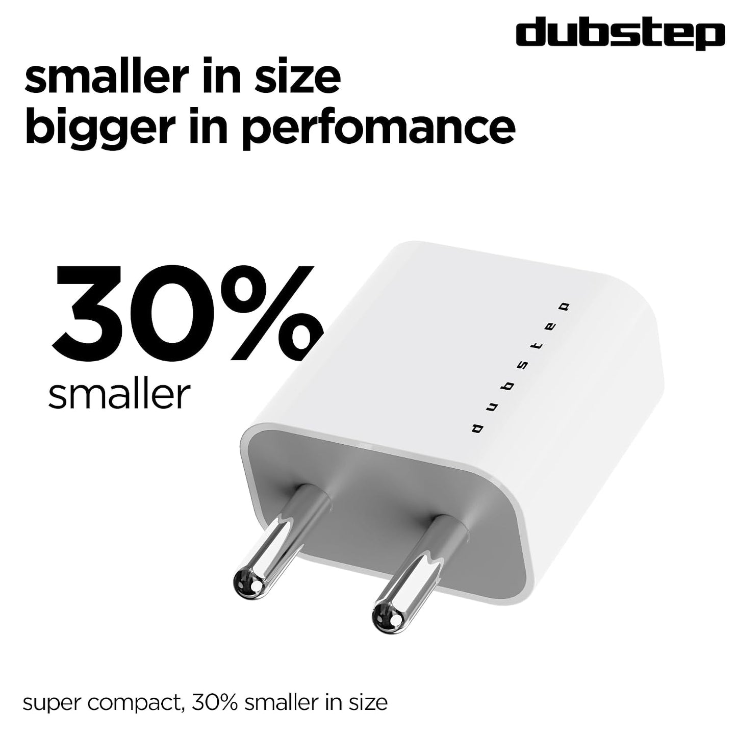 Dubstep Sprint 20W USB-C Charger with PD PPS 3.0 Supports All Fast Charging Technologies (With Type-C To L Cable, White) 1.0 unit