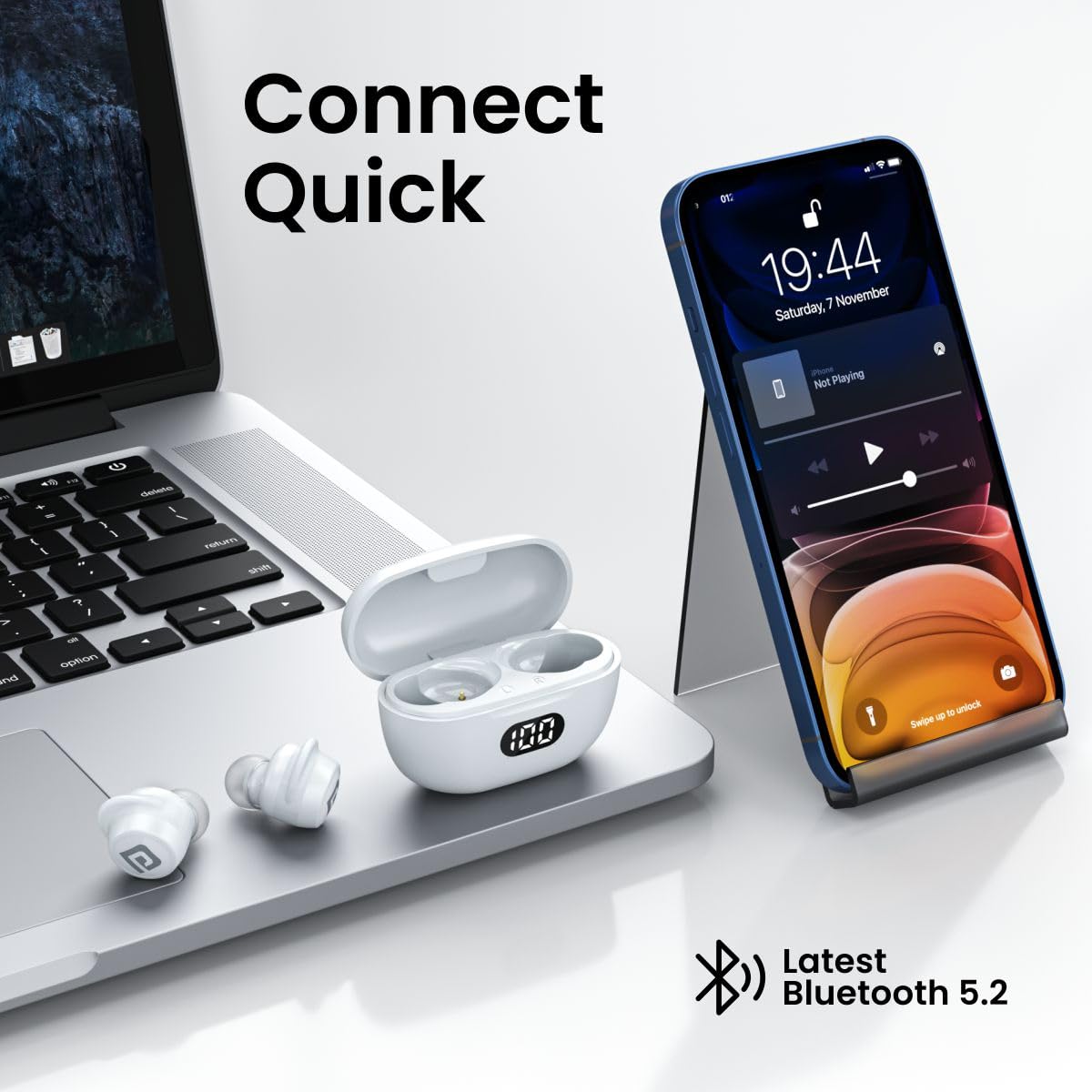 Portronics Harmonics Twins S5 Smart TWS BT Earbuds - White 1.0 unit