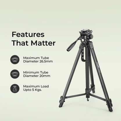 DIGITEK (DTR 550 LW) 67 Inch Foldable Tripod Stand with Phone Holder & 360 degree Ball Head, 5kg Load Capacity 1.0 Piece