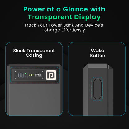 Portronics Luxcell Magclick 10K 15W Magnetic 10000mAh Wireless Power Bank - Dark Grey 1.0 unit