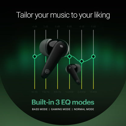 Noise Buds VS404 In-Ear Truly Wireless Earbuds With Mic, 50 Hours Playtime, IPX5, Bluetooth v5.3 (Jet Black) 1.0 unit