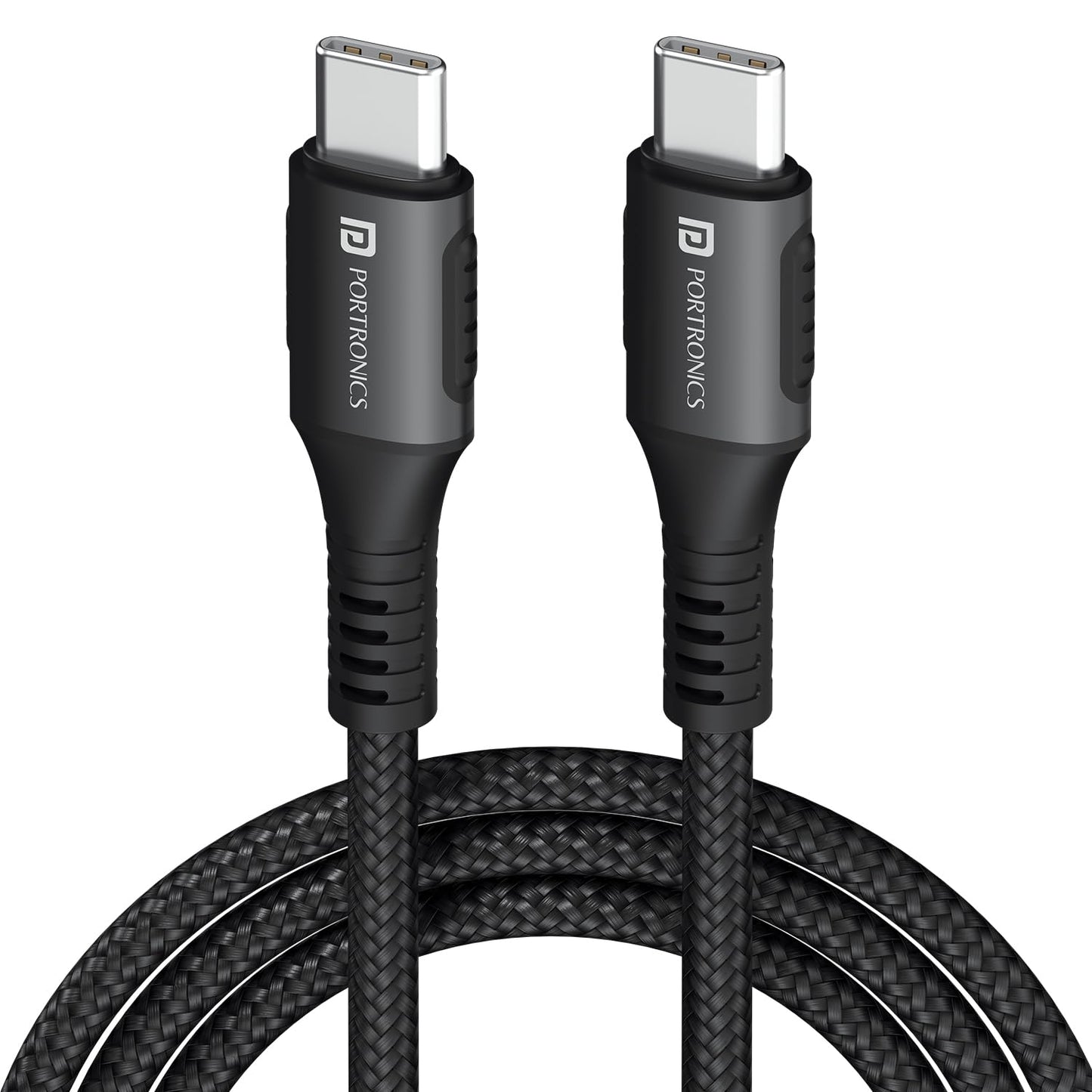 Portronics Konnect 240 C 240W Type C to Type C 1 MTR Cable - Black 1.0 Piece