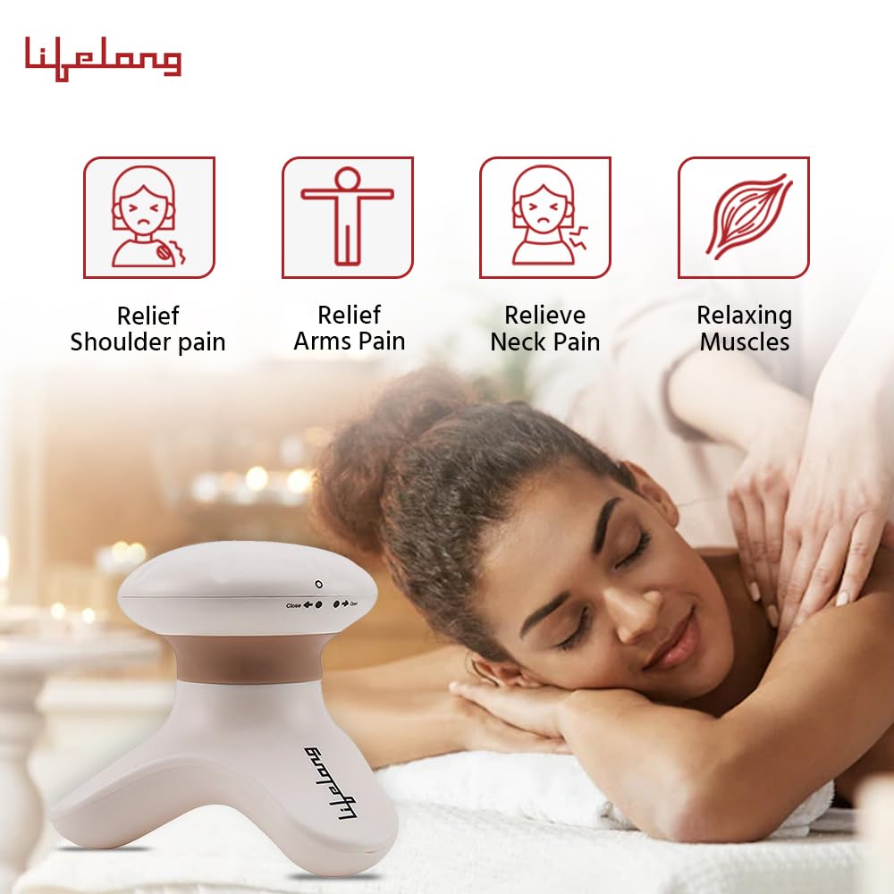 Lifelong Mini Head and Body Massager (Beige and Brown) 1.0 unit