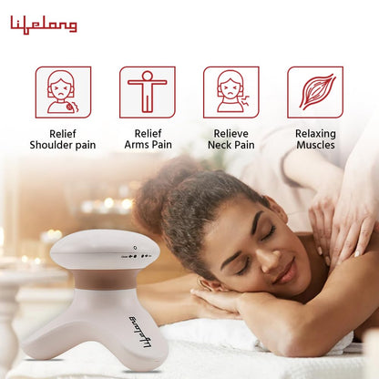 Lifelong Mini Head and Body Massager (Beige and Brown) 1.0 unit