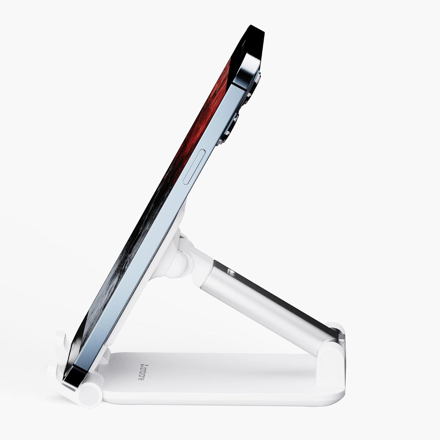 Ambrane Mobile Holding Tabletop & Mobile Adjustable Stand, 0-135 Perfect View (Twistand, White) 1.0 unit