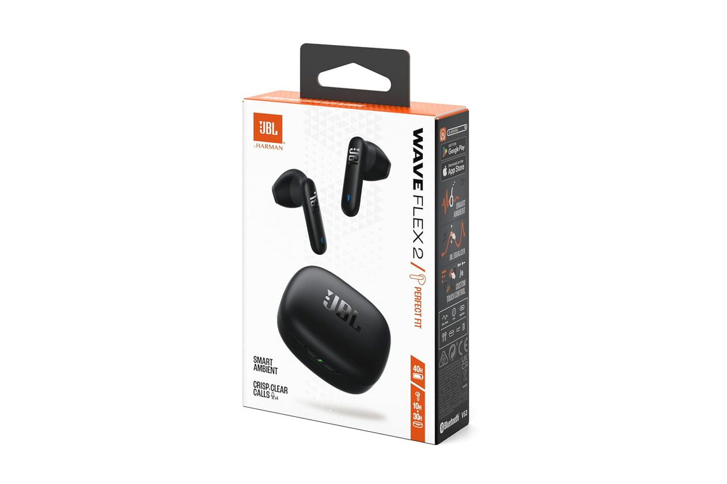 JBL Wave Flex  2 In-Ear Wireless Earbuds (Tws) With Mic,4 Mics For Crisp & Clear Calls,40 Hours Battery ,Ip54 Water Multi-Point Connection