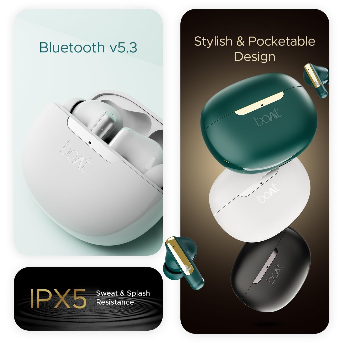 boAt Airdopes 141 ANC w/ Active Noise Cancellation (~32dB), 50ms Low Latency, ENx, 42H Battery, Fast Charge, BT v5.3 (White) 1.0 unit